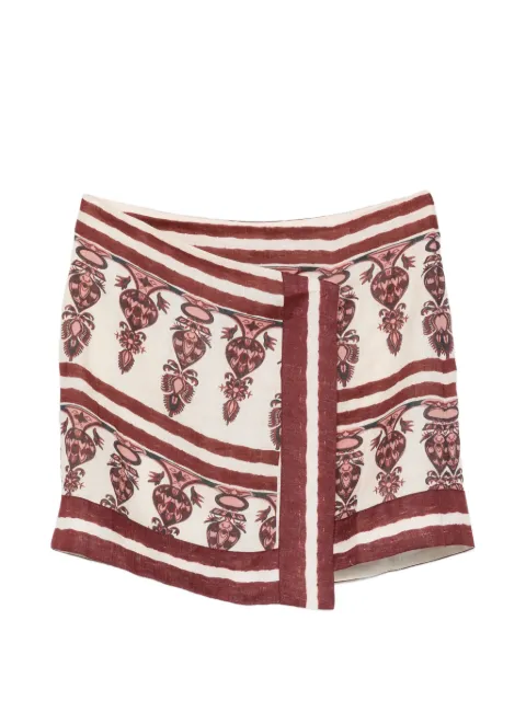 Johanna Ortiz Roots pattern mini skirt Neutrals PT03950