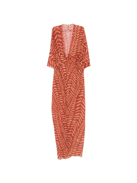 Johanna Ortiz Sensory Tapestry tunic maxi dress Red PT03922