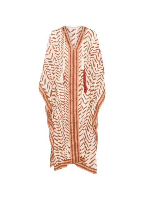 Johanna Ortiz tassel-detail midi dress Neutrals PT04014