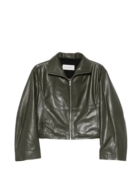 Nour Hammour Etienne leather jacket Green PF26JK06