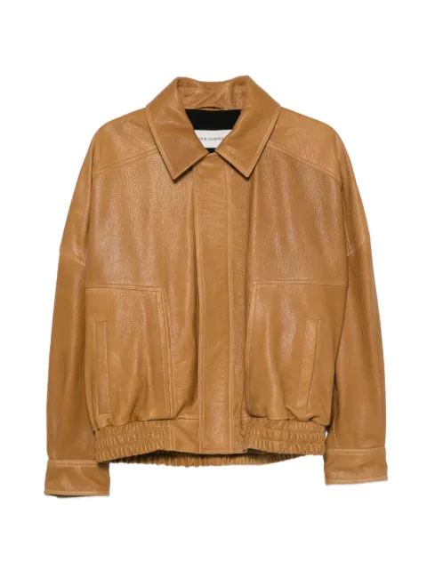 Nour Hammour Dalma leather jacket Brown PF26CO1