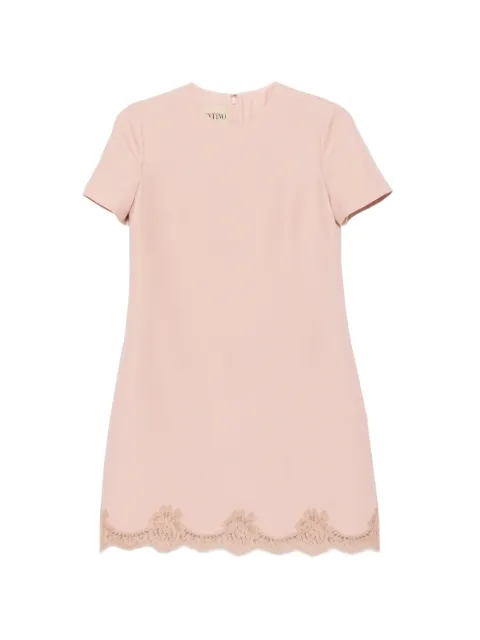 Valentino Garavani crew neck lace-trim mini dress Pink BVAL001CF