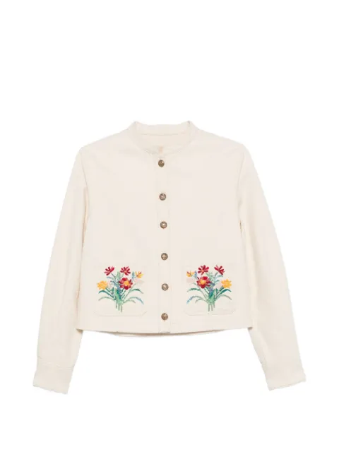 Valentino Garavani floral-embroidered jacket Neutrals 9B3DC03W9Y5