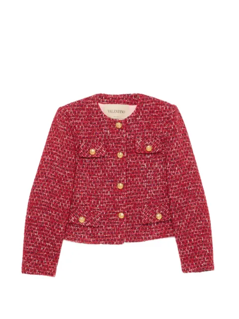 Valentino Garavani buttoned tweed jacket Red 9B3CE615ACQ