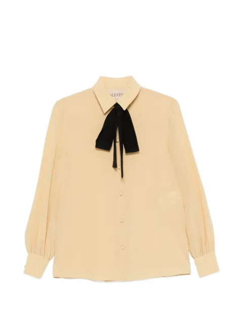 Valentino Garavani bow-detail buttoned shirt Neutrals BAB8M521B
