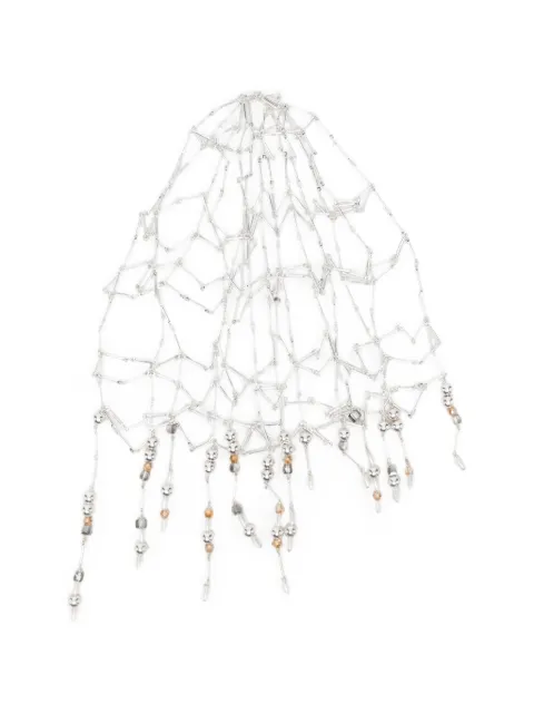 Rabanne beaded chain cap Silver 26AAA0297MET966
