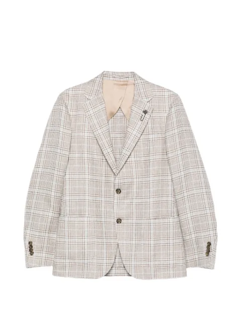 Lardini checked blazer Neutrals CN528AEPAIF66513