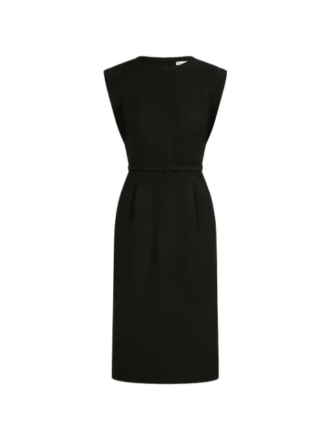 Oscar de la Renta stitch-detailed wool-blend pencil dress Black 25CN234DSWBLK