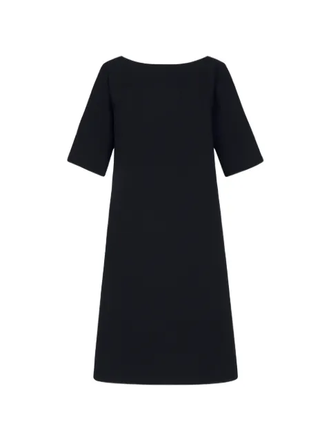 Oscar de la Renta tie-detailed wool-blend shift dress Blue 25CN228STWNAV