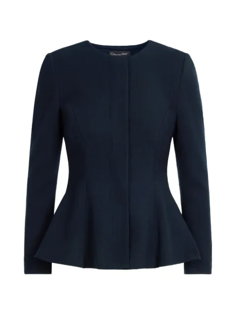 Oscar de la Renta peplum wool-blend jacket Blue 25CN543STWNAV