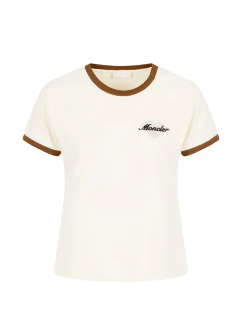 Moncler logo-patch cotton polo shirt Pink 938C000158790F21I