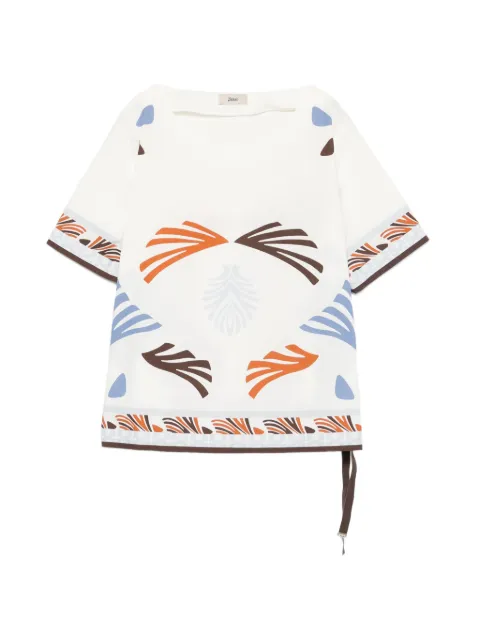 Herno patterned cotton blouse White BL000050D133209999