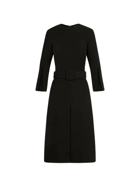 Oscar de la Renta split-sleeve wool-blend dress Black 25CN282STWBLK