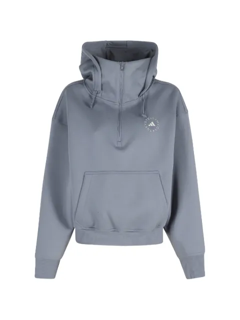 adidas by Stella McCartney logo-print half-zip hoodie Blue JZ0651098