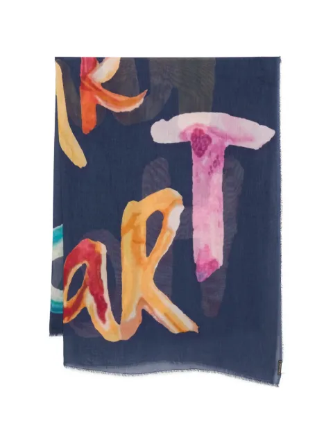 Faliero Sarti Open Up printed scarf Blue E262096