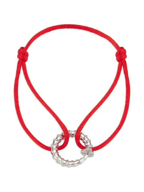 Mateo Screw Red Nylon Cord Bracelet Silver SCREWCIRCONREDNYLONCORDBRACELET