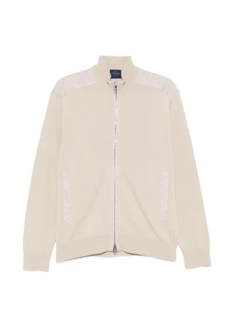 Paul & Shark zip-up shoulder-panelled cardigan Neutrals 26411702