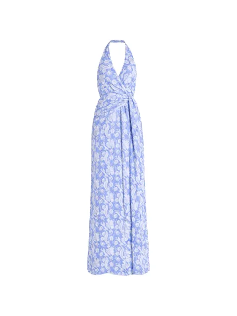 Temperley London floral halter dress Blue 26UCEL55002