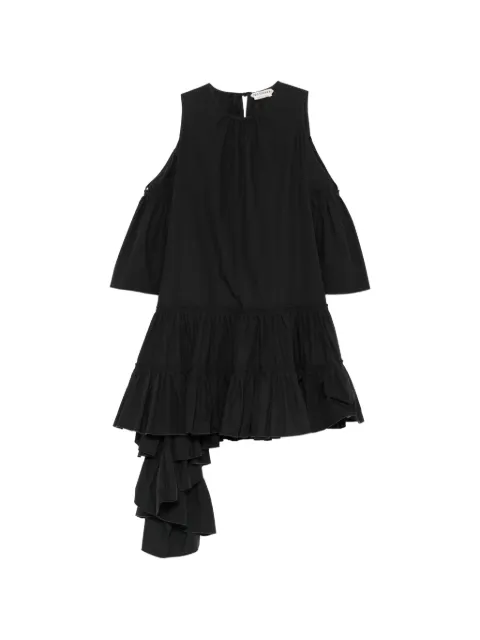 JW Anderson cold-shoulders ruffled asymmetric dress Black DR0522PG1090