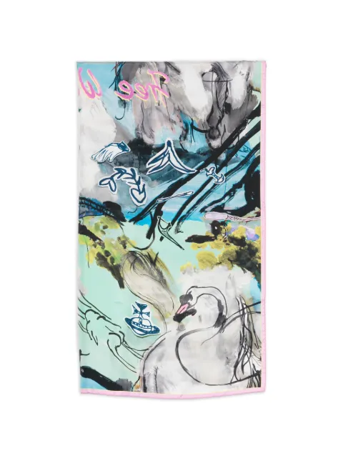 Vivienne Westwood graphic-print scarf Blue 81030034W01FV