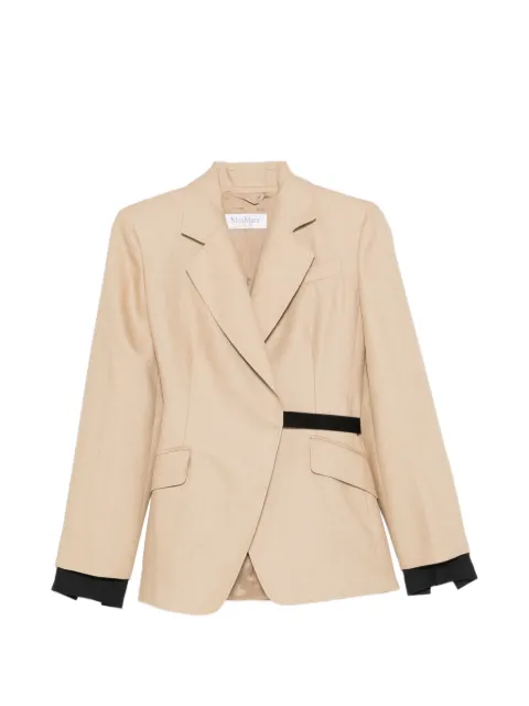 Max Mara Mxsfionda black trim linen blazer Neutrals 2611041533600