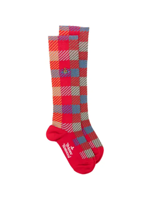 Vivienne Westwood Check plaid socks Red 81040001K0076H401