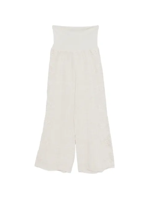 Maurizio Braschi lace-detail trousers Neutrals W01160881MZS6MATLGHTBRWN