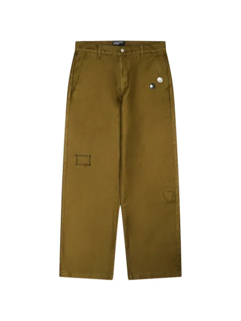 Enfants Riches Déprimés Swiss Auto pin-appliqué trousers Green MBTM0002