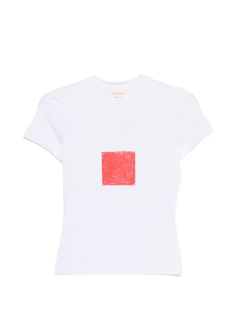 CO.GO square-print T-shirt White 26SMCT02126SCX119