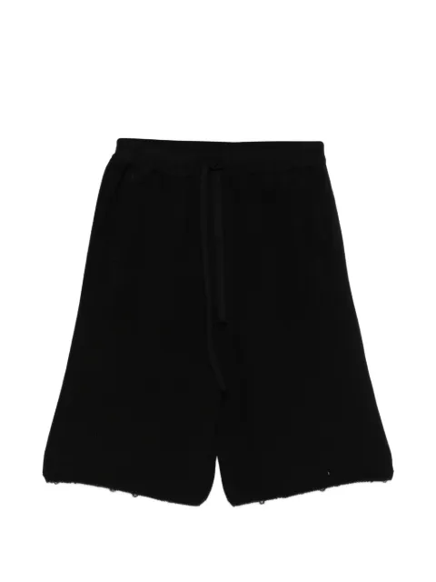 Laneus drawstring raw-edge shorts Black S6LAMAKS024