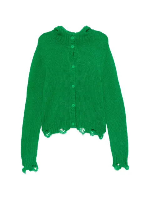 Charles Jeffrey Loverboy button-up hoodie Green 052091701
