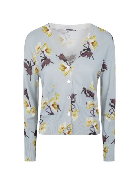 IN BED WITH YOU floral V-neck cardigan Blue YB12