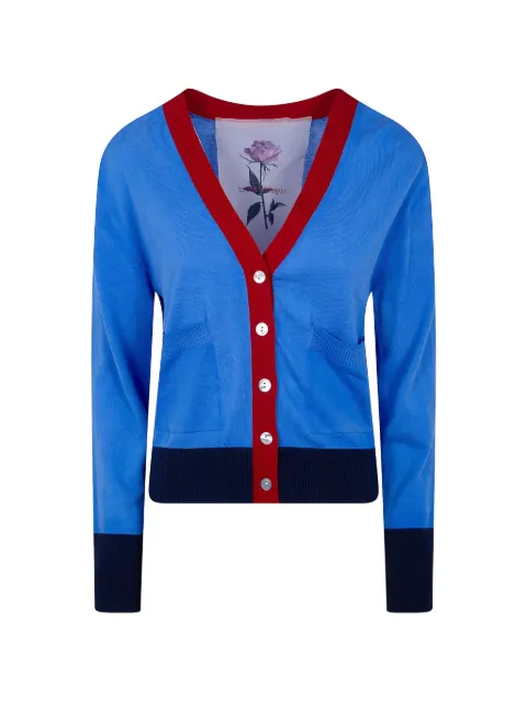 IN BED WITH YOU button V-neck cardigan Blue YB12U