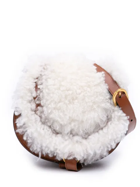 Chloé Pre-Owned 2009-2010 Mini Shearling and Calfskin Marcie Saddle crossbody bag Brown U74PEKYAFIJ8CFDF