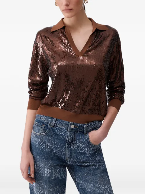 LIU JO V-neck sweater Brown WA6218MA68RL9052