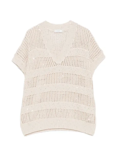Peserico V-neck sweater Neutrals S99122F0509110944