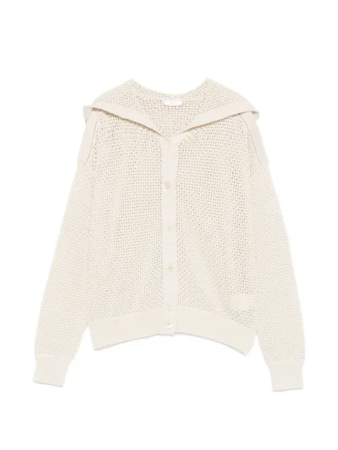 Peserico open-knit hooded cardigan Neutrals S99111F0709234741