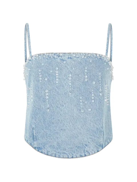 Giuseppe Di Morabito beaded sleeveless top Blue 06PSDNT098R16407