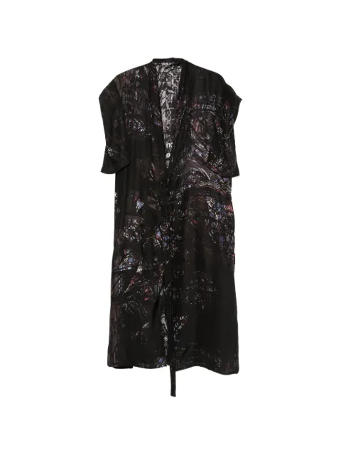 Yohji Yamamoto belted-fastening coat Black HKV08432