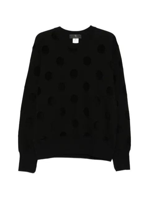 Y's polka dot-pattern sweater Black MJT30081