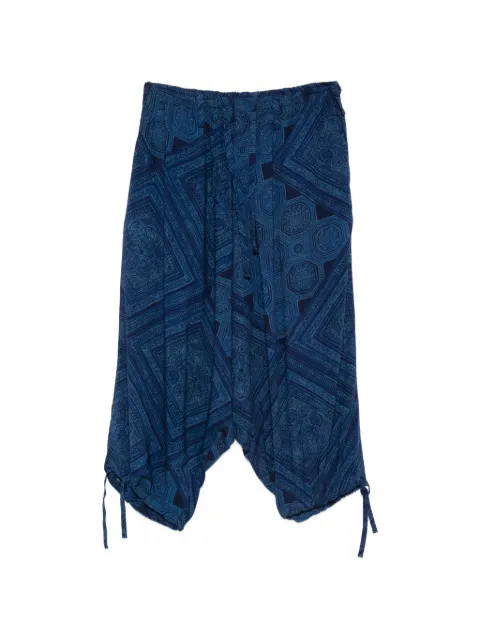 Yohji Yamamoto tie-fastening trousers Blue HXP13227