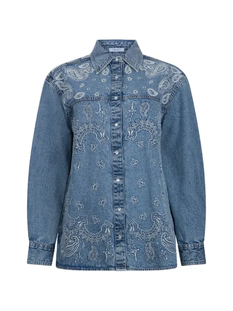 LIU JO denim shirt with embroidery Blue UA6145D0313