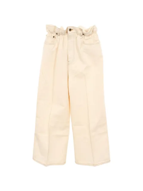 Miu Miu Pre-Owned 2010s wide cotton trousers Neutrals 1046301