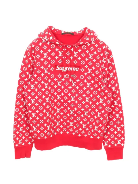 Louis Vuitton Pre-Owned x Supreme 2000s box logo cotton pullover hoodie Red 1028371