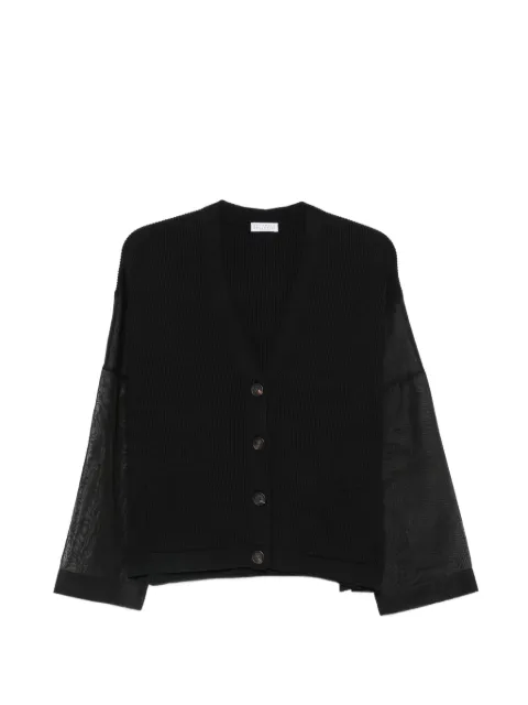 Brunello Cucinelli sheer-sleeve cardigan Black M19259516C101