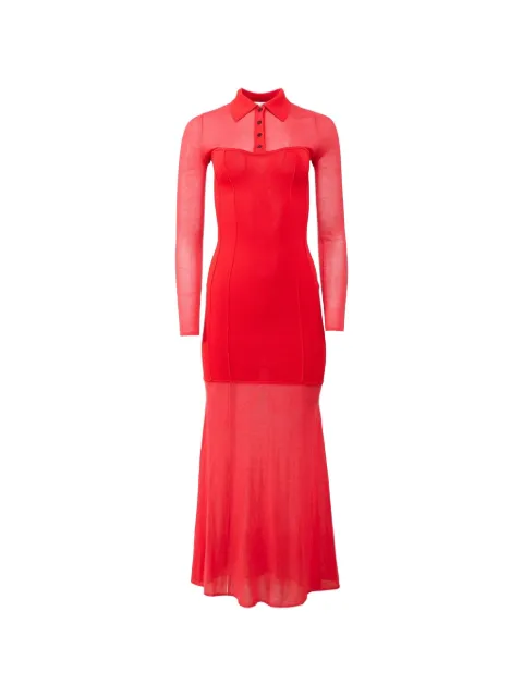 Fleur Du Mal Kate button maxi dress Red DR06660323
