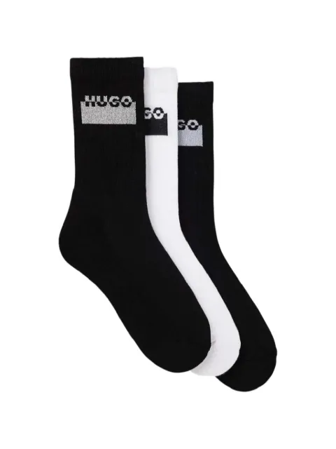 HUGO logo-detail socks (set of three) Black 50546354