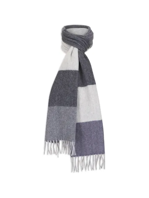 Chelsey Imports striped fringed scarf Grey H3961