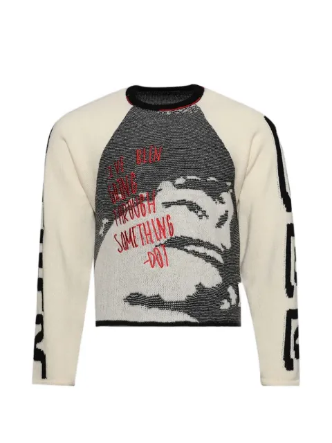 RRR123 graphic knit jumper Neutrals DOTPSW09