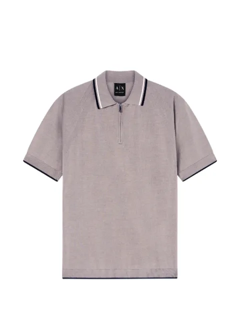 Armani Exchange zip-fastening knit polo shirt Grey XM001977AF20139